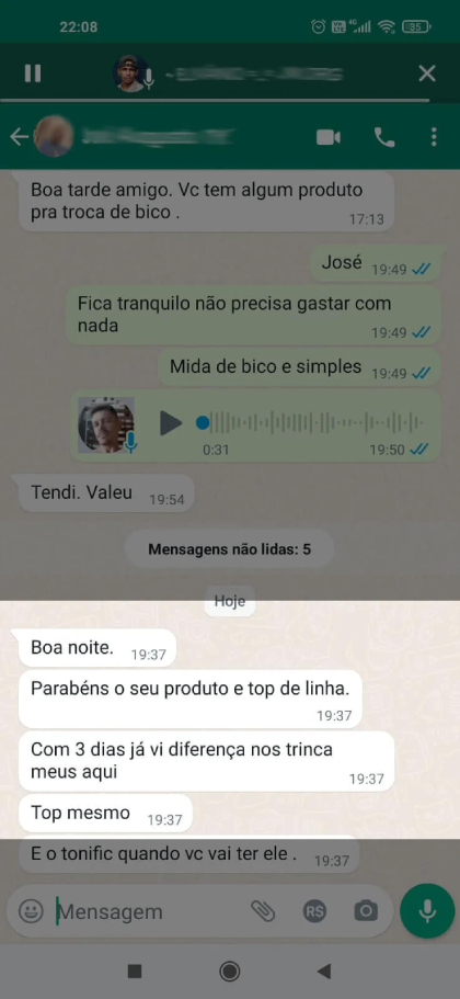 Depoimento do cliente