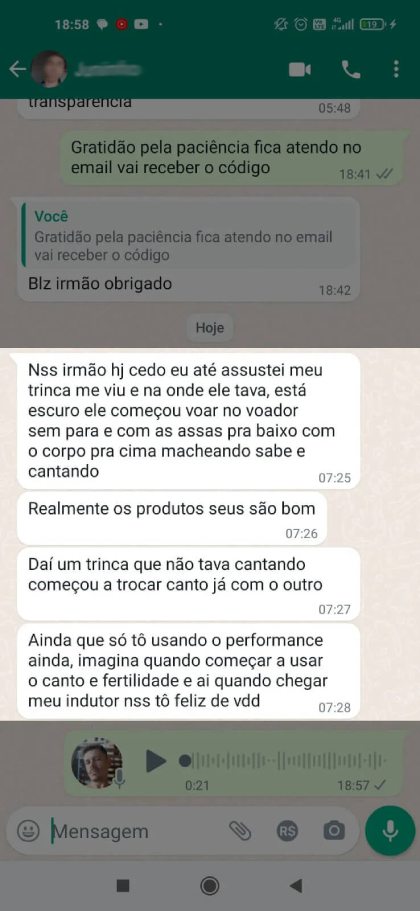 Depoimento do cliente